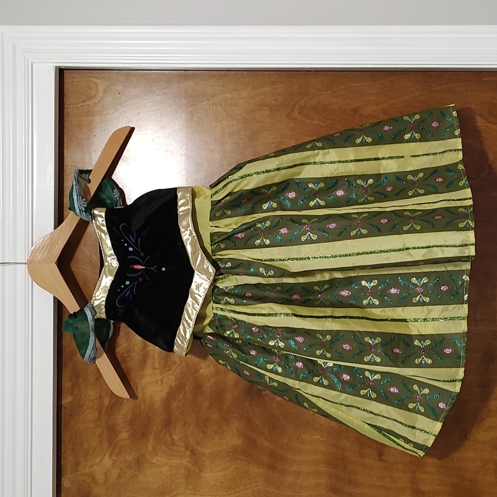 Disney Parks Anna dress gold and green
